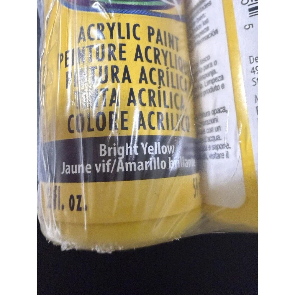 DecoArt Americana Acrylic Paint 2oz- 6 Pack - Bright Yellow NEW Sealed